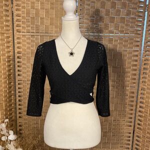 Hollister Black Lace Wrap Top